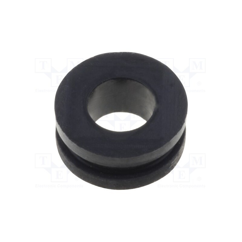 50 pcs x FIX&FASTEN - FIX-GR-60 - Grommet, Ømount.hole: 6mm, Øhole: 3.5mm, rubber, black