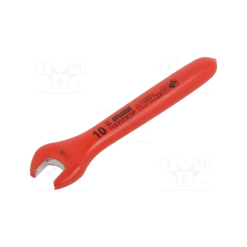 1 pcs x UNIOR - 612175 - Wrench, insulated,single sided,spanner, 10mm, 110/2VDEDP