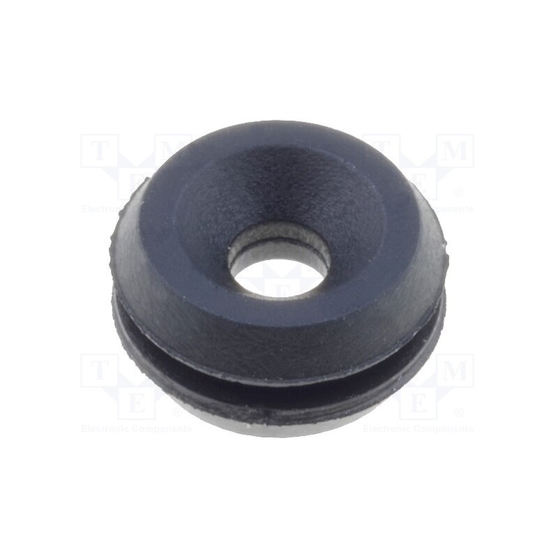50 pcs x FIX&FASTEN - FIX-GR-49 - Grommet, Ømount.hole: 5.8mm, Øhole: 2.33mm, rubber, black