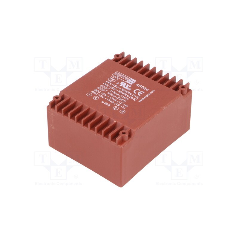 1 pcs x MYRRA - 45064 - Transformer: encapsulated, 30VA, 115VAC,230VAC, 15V, 15V, 1A, 1A