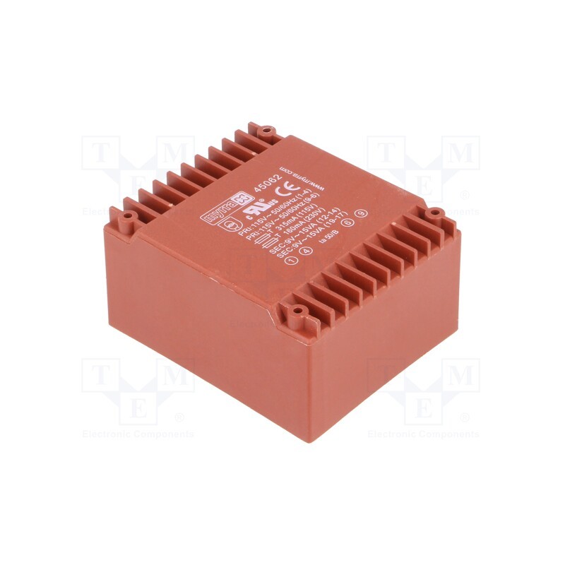 1 pcs x MYRRA - 45062 - Transformer: encapsulated, 30VA, 115VAC,230VAC, 9V, 9V, 1667mA