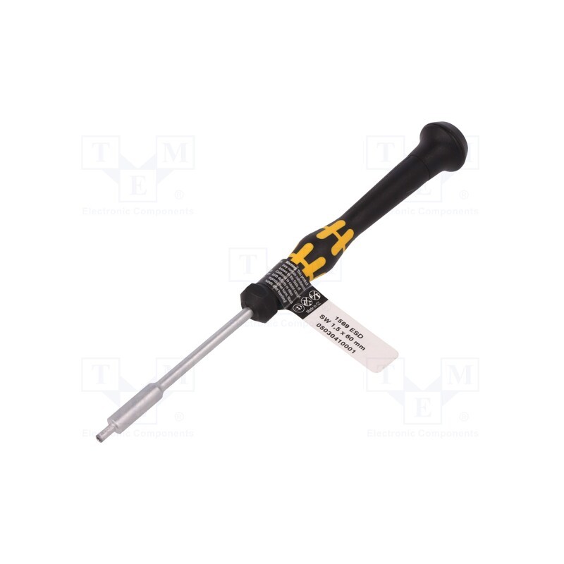 1 pcs x WERA - 5030410001 - Screwdriver, 6-angles socket, precision, ESD, Blade length: 60mm