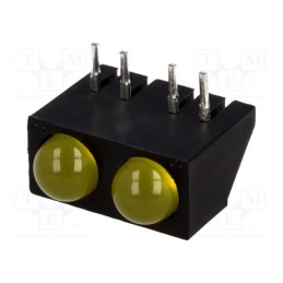 1 pcs x KINGBRIGHT ELECTRONIC - L-73CB/2YDA - LED, horizontal,in housing, yellow, 4.8mm, No.of diodes: 2, 20mA