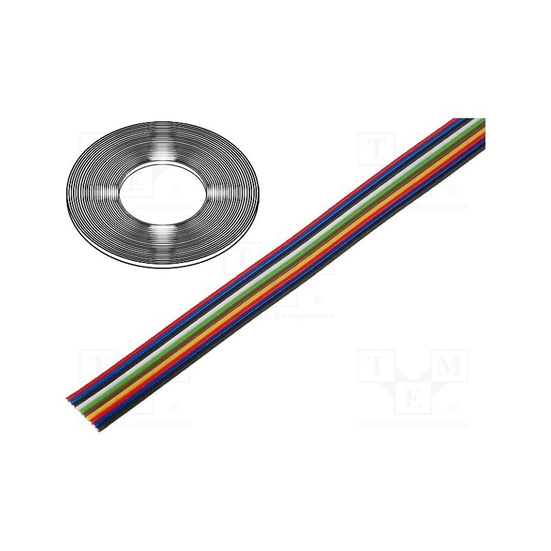 50 m x TECHNOKABEL - 0240 050 - Wire: ribbon, TLWY, 10x0.22mm2, stranded, Cu, unshielded, PVC, 150V