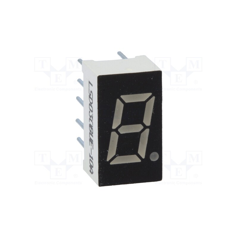 3 pcs x WENRUN - LSD030BUE-10A-02 - Display: LED, 7-segment, 8mm, 0.3', No.char: 1, red, 6.5mcd, anode