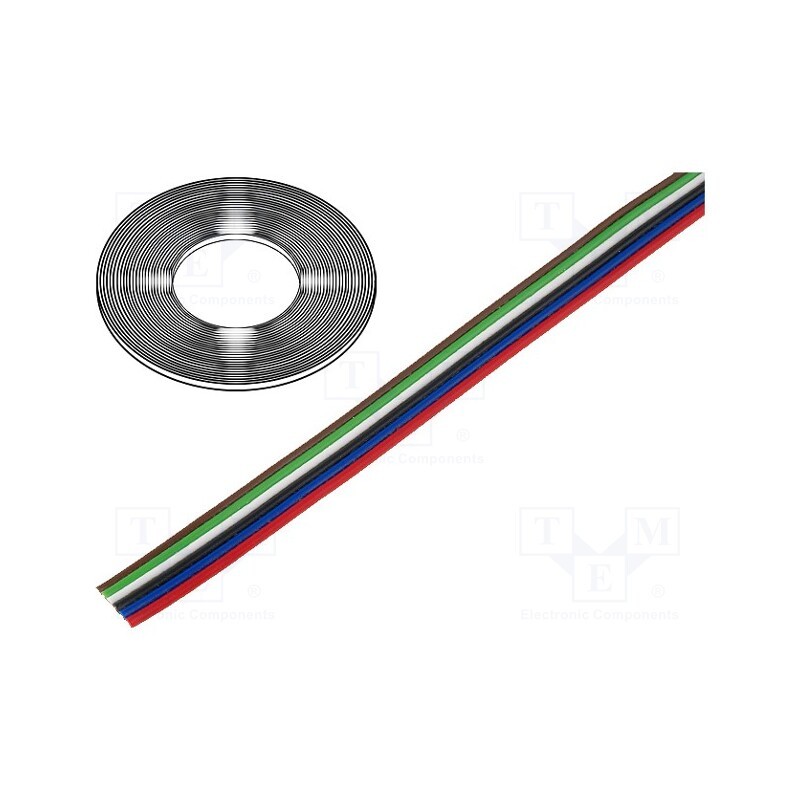 50 m x TECHNOKABEL - 0240 007 - Wire: ribbon, TLWY, 6x0.35mm2, stranded, Cu, unshielded, PVC, 150V