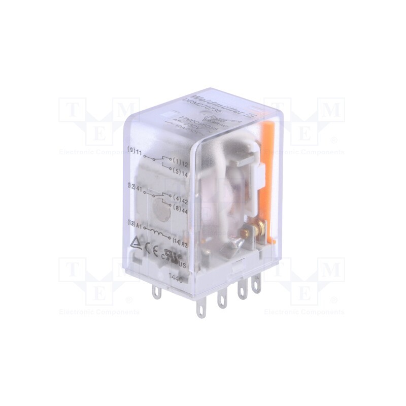1 pcs x WEIDMu00dcLLER - 7760056058 - Relay: electromagnetic, DPDT, Ucoil: 230VAC, Icontacts max: 10A
