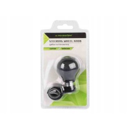 Universal black leather steering wheel knob