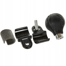 Universal black leather steering wheel knob