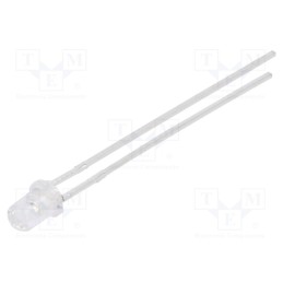 1 pcs x Inolux - INL-3AG30 - LED, 3mm, green, 11000÷18000mcd, 30°, Front: convex, 2.8÷3.8V, 95mW