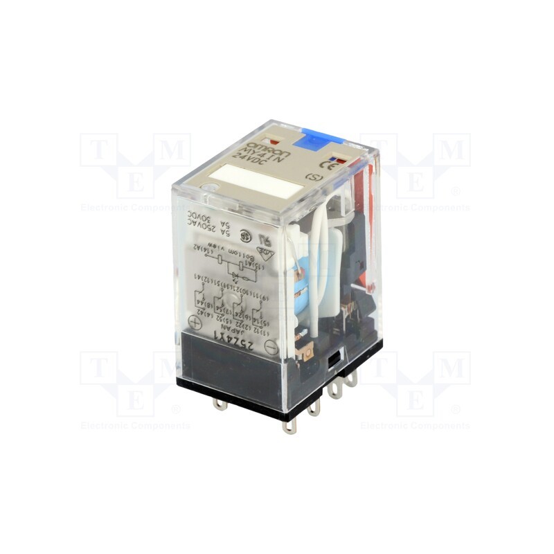 1 pcs x OMRON - MY4IN 24VDC (S) - Relay: electromagnetic, 4PDT, Ucoil: 24VDC, Icontacts max: 5A, 0.9W