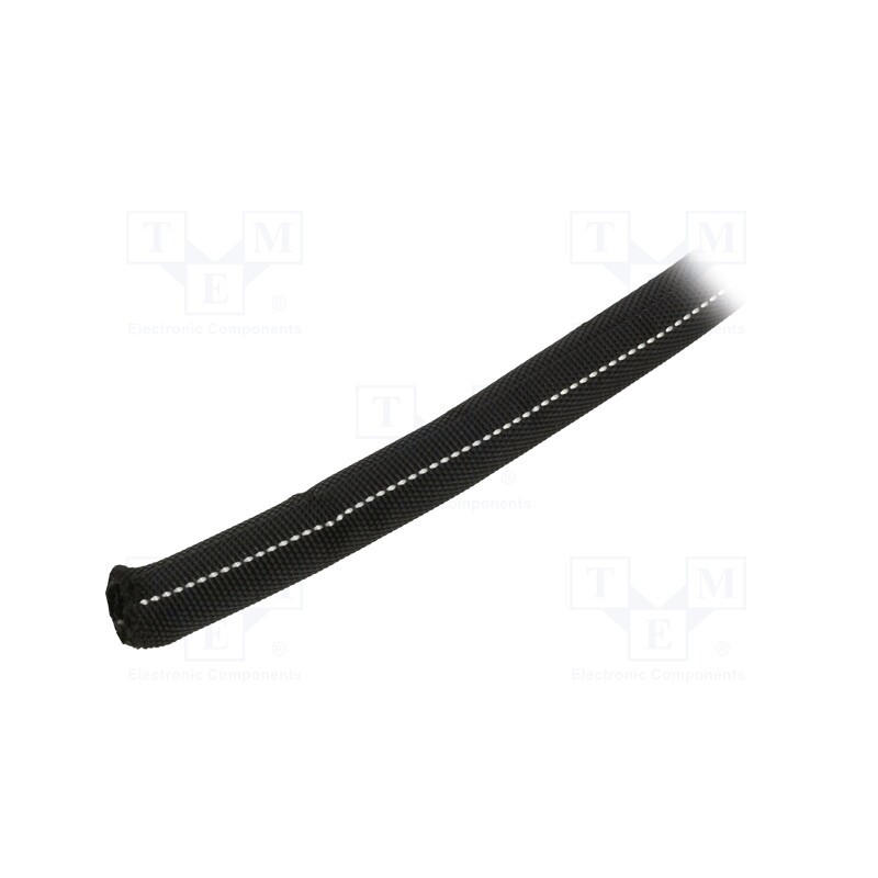 50 m x HELLERMANNTYTON - 170-01102 - Polyester braid, ØBraid : 10÷13mm, PET,polyester, black, incised