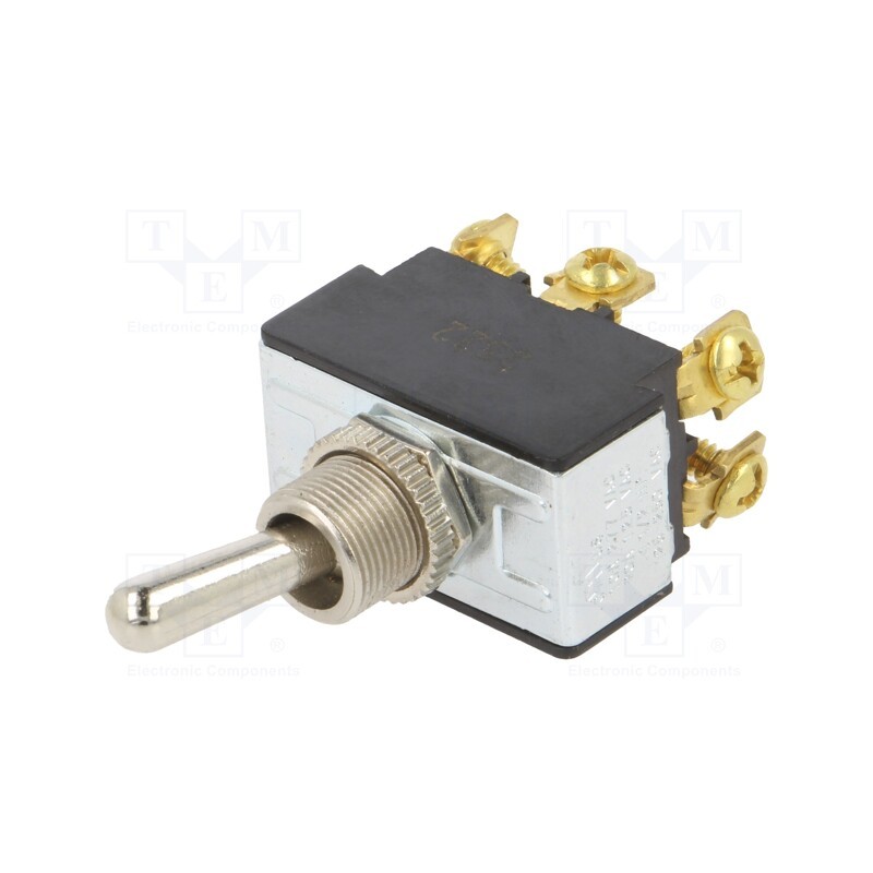 1 pcs x SWITCH COMPONENTS - TB1-2F-DC-6 - Switch: toggle, Pos: 3, DPDT, ON-OFF-ON, 21A/14VDC, Leads: screw