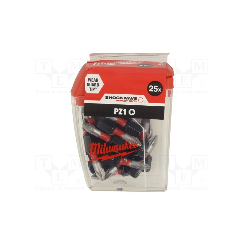 1 pcg x Milwaukee - 4932430861 - Screwdriver bit, Pozidriv®, PZ1, Overall len: 25mm, 25pcs.