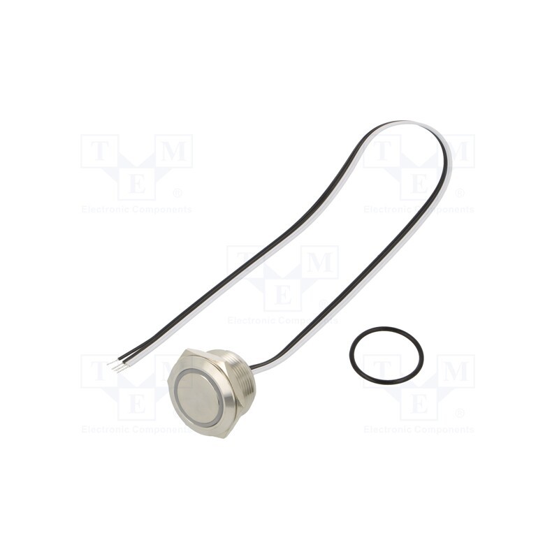 1 pcs x ONPOW - MTA22F-10E/Y/Y/12V/S - Switch: vandal resistant, Pos: 2, SPST-NO, 50mA/24VDC, IP65, yellow