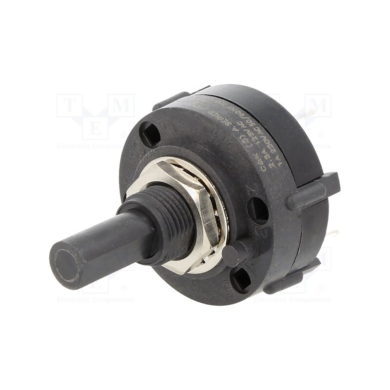 1 pcs x C&K - A12405RNCQ - Switch: rotary, Pos: 4, SPDT, 2.5A/125VAC, 0.35A/125VDC, 90°, THT