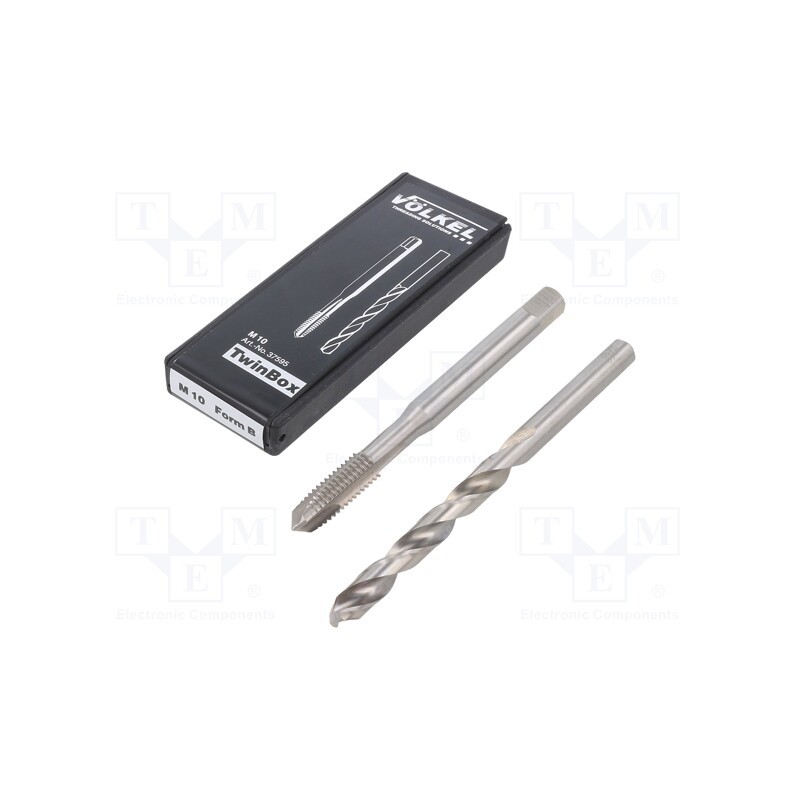 1 pcs x Vu00d6LKEL - 37595 - Tap, high speed steel cobalt HSS-E, M10, 1.5, ISO2/6H, 2pcs.