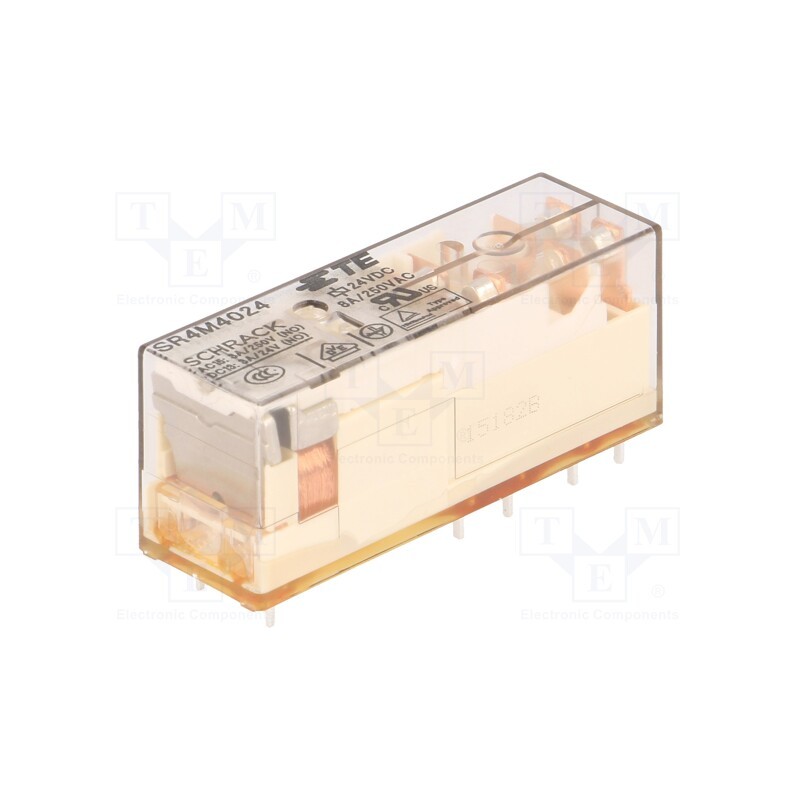1 pcs x TE Connectivity - 4-1415053-1 - Relay: electromagnetic, 3PST-NO + SPST-NC, Ucoil: 24VDC, 8A, PCB