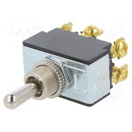 1 pcs x SWITCH COMPONENTS - TB1-2H-DC-6 - Switch: toggle, Pos: 3, DPDT, ON-OFF-(ON), 21A/14VDC, Leads: screw