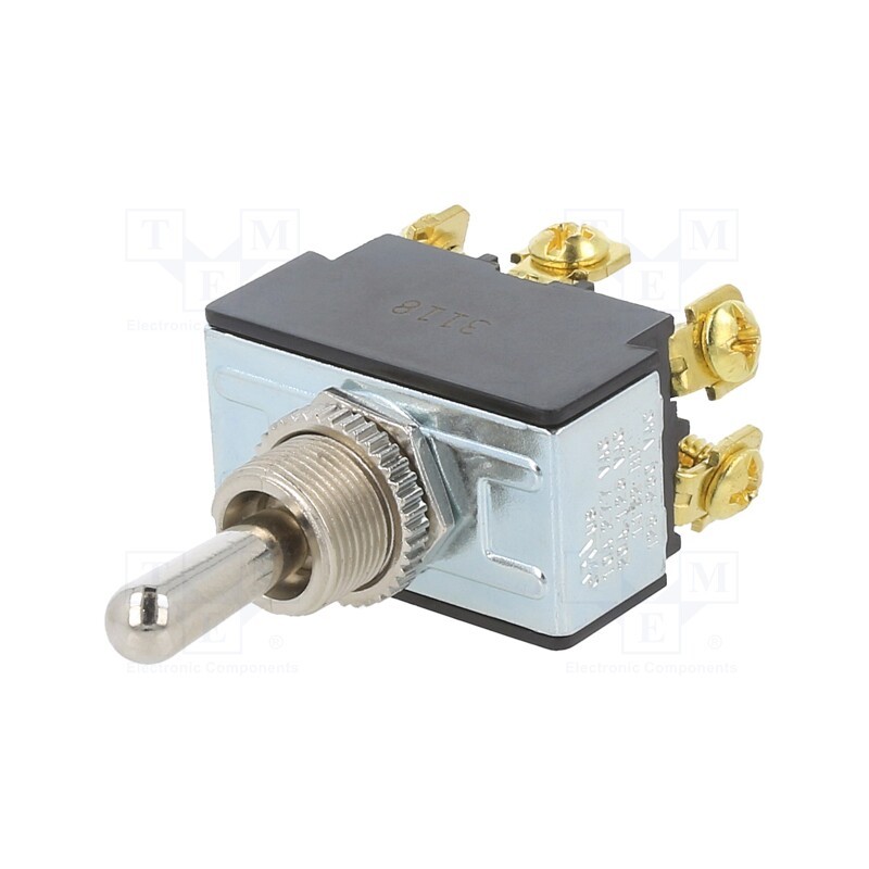 1 pcs x SWITCH COMPONENTS - TB1-2H-DC-6 - Switch: toggle, Pos: 3, DPDT, ON-OFF-(ON), 21A/14VDC, Leads: screw
