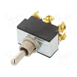 1 pcs x SWITCH COMPONENTS - TB1-2G-DC-6 - Switch: toggle, Pos: 3, DPDT, (ON)-OFF-(ON), 21A/14VDC, Leads: screw