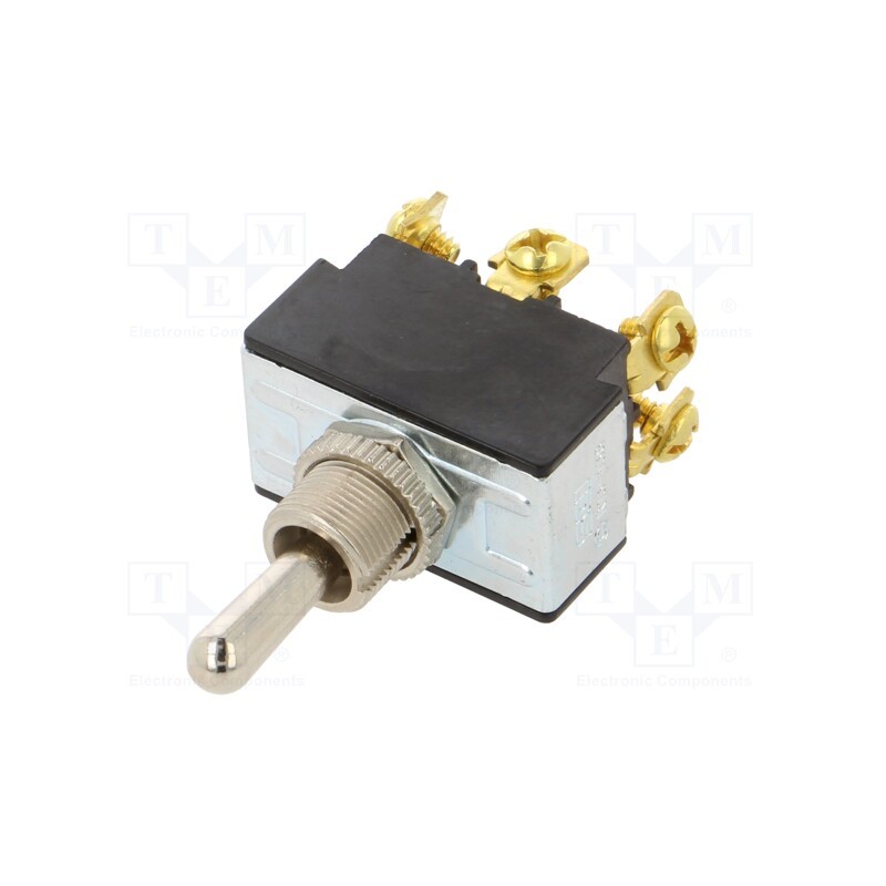 1 pcs x SWITCH COMPONENTS - TB1-2G-DC-6 - Switch: toggle, Pos: 3, DPDT, (ON)-OFF-(ON), 21A/14VDC, Leads: screw