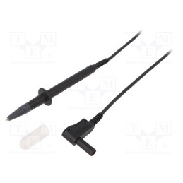 1 pcs x SCHu00dcTZINGER - SPL 7315 NI / 1 / 100 / SW - Test lead, 16A, probe tip x2,angular banana plug 4mm x2, Len: 1m