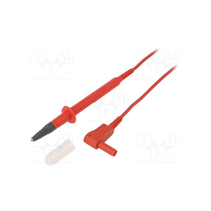 1 pcs x SCHu00dcTZINGER - SPL 7315 NI / 1 / 100 / RT - Test lead, 16A, probe tip x2,angular banana plug 4mm x2, Len: 1m