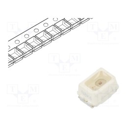 2 pcs x VISHAY - VLMS20J2L1-GS08 - LED, SMD, Mini PLCC2, red, 5.6÷14mcd, 2.3x1.3x1.4mm, 60°, 1.8÷2.2V