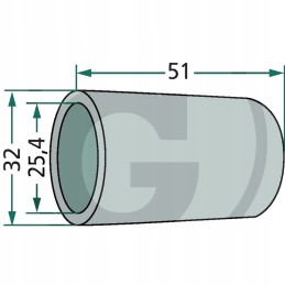 Reducing sleeve 32 to 25 mm cat 2 3