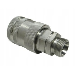 Hydraulic quick connector, M22x1 socket, 5 stainless steel thread