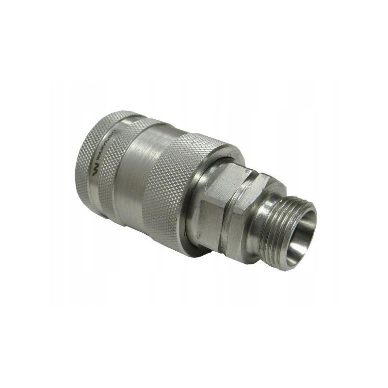 Hydraulic quick connector, M22x1 socket, 5 stainless steel thread