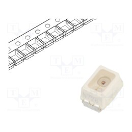 2 pcs x VISHAY - VLMK23P2R1-GS08 - LED, SMD, Mini PLCC2, red, 56÷120(typ)-140mcd, 2.3x1.3x1.4mm, 60°