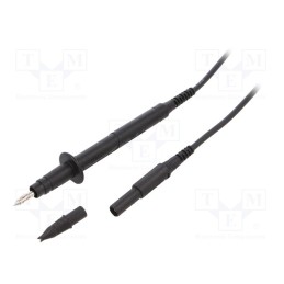 1 pcs x SCHu00dcTZINGER - SPL 7347 NI / 1 / 100 / SW - Test lead, 16A, probe tip x2,angular banana plug 4mm x2, Len: 1m