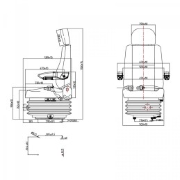 Seat for tractor 52x50 hillvert htrundle 25
