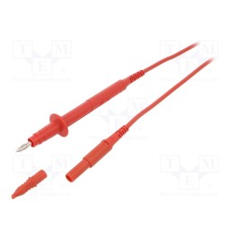 1 pcs x SCHu00dcTZINGER - SPL 7347 NI / 1 / 100 / RT - Test lead, 16A, probe tip x2,angular banana plug 4mm x2, Len: 1m