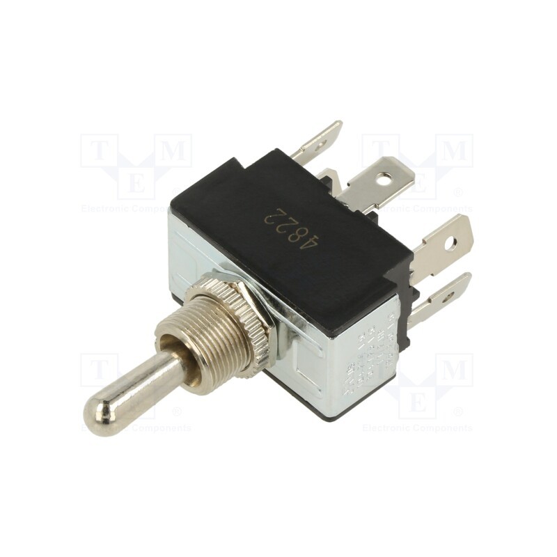 1 pcs x SWITCH COMPONENTS - TB1-2G-DC-1 - Switch: toggle, Pos: 3, DPDT, (ON)-OFF-(ON), 21A/14VDC, 50mΩ, 18N