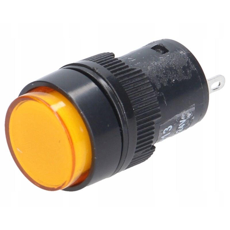 Orange LED indicator, 15mm diameter housing