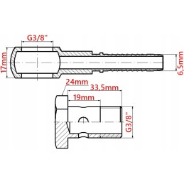 Eye ferrule fi 3 8 dn6 screw 3 8 banjo