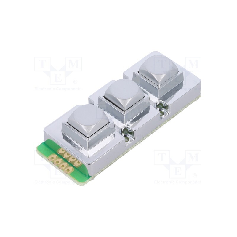 1 pcs x ACCORD - AK-103-B-SSS-WP-MM - Keypad, No.of butt: 3, metal, Mech.durability: 1000000cycles, 1.5N