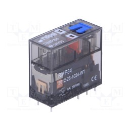 1 pcs x RELPOL - RMP84-2012-25-1024-WT - Relay: electromagnetic, DPDT, Ucoil: 24VDC, 8A, 8A/250VAC, 8A/24VDC