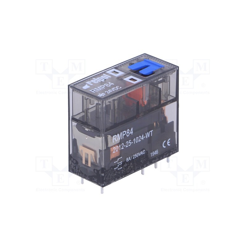 1 pcs x RELPOL - RMP84-2012-25-1024-WT - Relay: electromagnetic, DPDT, Ucoil: 24VDC, 8A, 8A/250VAC, 8A/24VDC