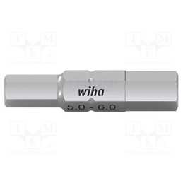 1 pcs x WIHA - 43865 - Screwdriver bit, hex key, HEX 5mm,HEX 6mm, 10pcs, double