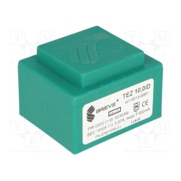 1 pcs x BREVE TUFVASSONS - TEZ10/D230/15V - Transformer: encapsulated, 10VA, 230VAC, 15V, 666.6mA, PCB, IP00