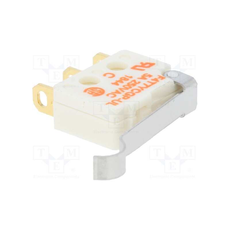 1 pcs x SAIA-BURGESS - F4T7YCGPUL - Microswitch SNAP ACTION, 5A/250VAC, SPDT, ON-(ON), Pos: 2, IP40