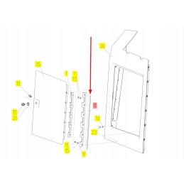 101780385 combine harvester lid hinge rod