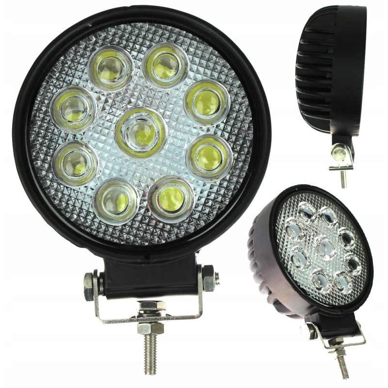 Professional 9 LED round halogen work lamp