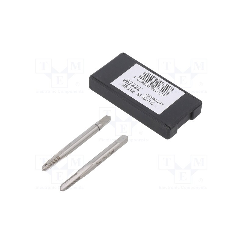 1 set x Vu00d6LKEL - 26312 - Tap, high speed steel grounded HSS-G, M4, 0.5, 45mm, 3,4mm, 2pcs.