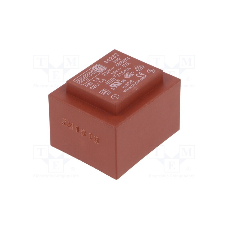 1 pcs x MYRRA - 44232 - Transformer: encapsulated, 5VA, 230VAC, 15V, 333mA, PCB