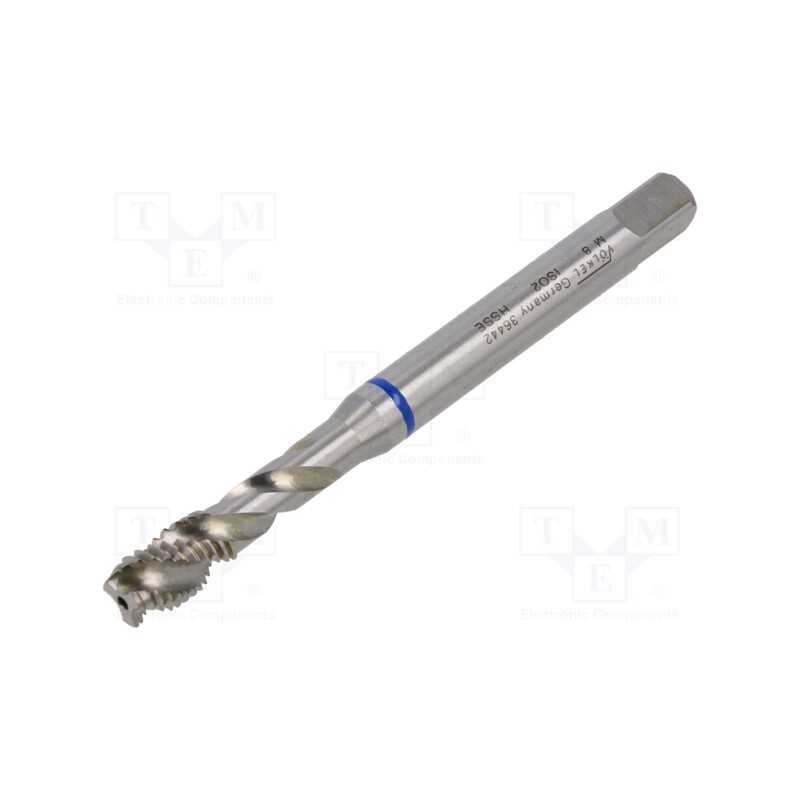 1 pcs x Vu00d6LKEL - 36442 - Tap, high speed steel cobalt HSS-E, M8, 1.25, 90mm, 6,2mm, ISO2/6H